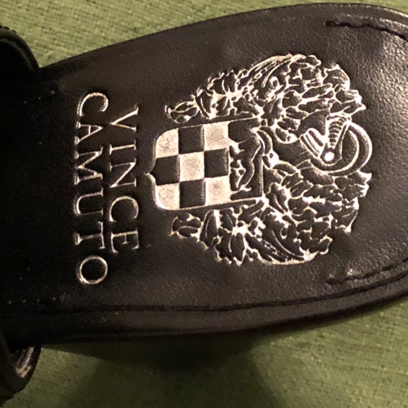 Vince Camuto Black Heeled Open Toe Booties - Picture 5 of 6